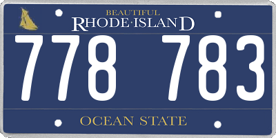 RI license plate 778783