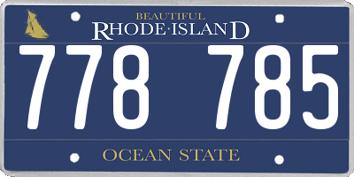 RI license plate 778785