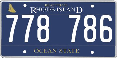 RI license plate 778786