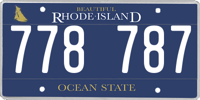 RI license plate 778787