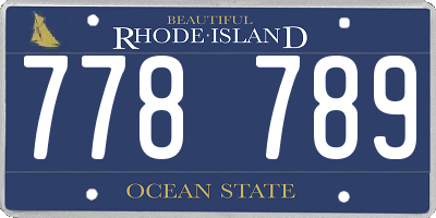 RI license plate 778789