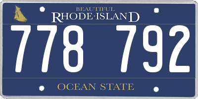 RI license plate 778792