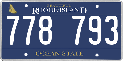 RI license plate 778793