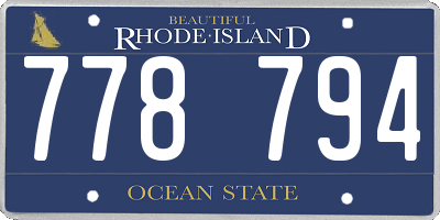 RI license plate 778794