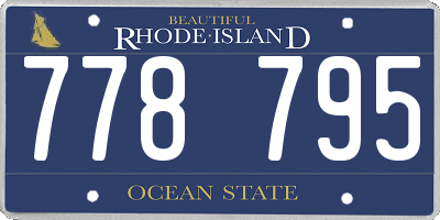 RI license plate 778795