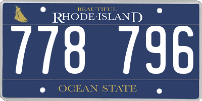RI license plate 778796