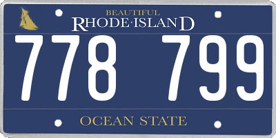 RI license plate 778799