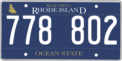 RI license plate 778802