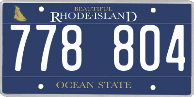 RI license plate 778804