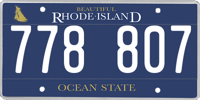 RI license plate 778807