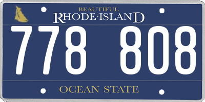 RI license plate 778808