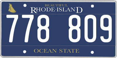 RI license plate 778809