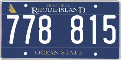 RI license plate 778815