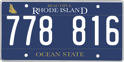 RI license plate 778816