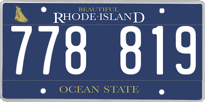 RI license plate 778819
