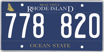 RI license plate 778820