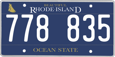 RI license plate 778835