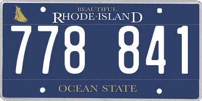 RI license plate 778841