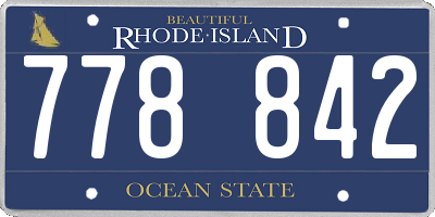 RI license plate 778842