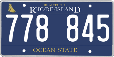 RI license plate 778845