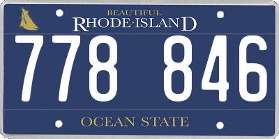 RI license plate 778846