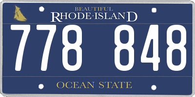 RI license plate 778848