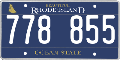 RI license plate 778855