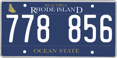 RI license plate 778856