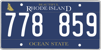 RI license plate 778859