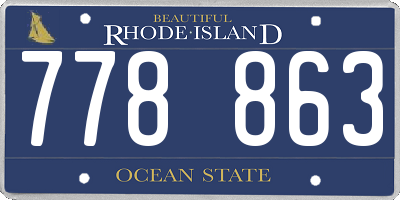 RI license plate 778863