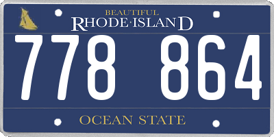 RI license plate 778864