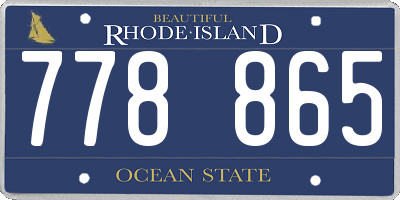 RI license plate 778865