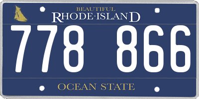 RI license plate 778866