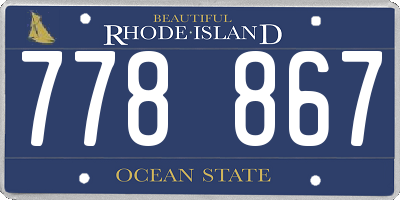 RI license plate 778867