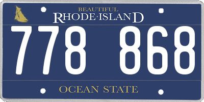 RI license plate 778868