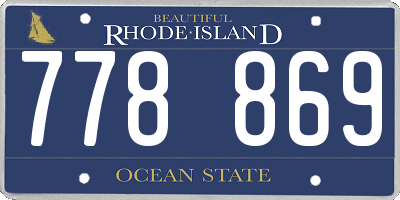 RI license plate 778869