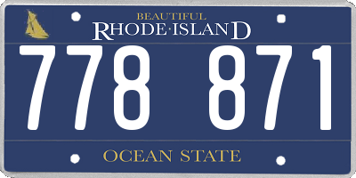 RI license plate 778871