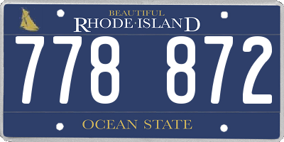 RI license plate 778872