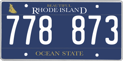 RI license plate 778873