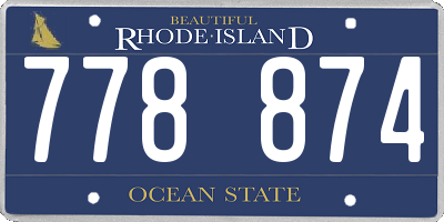 RI license plate 778874