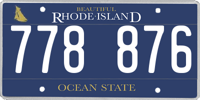 RI license plate 778876