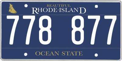 RI license plate 778877