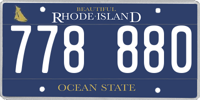RI license plate 778880