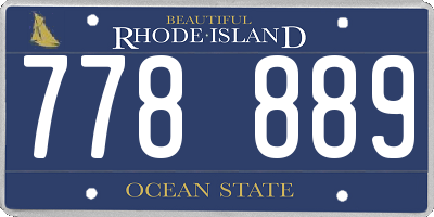 RI license plate 778889