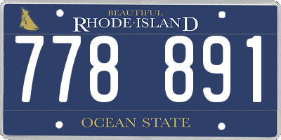 RI license plate 778891