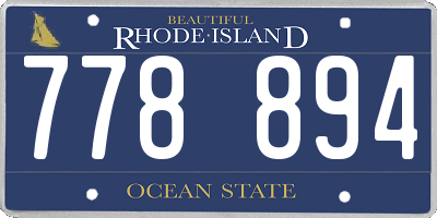 RI license plate 778894