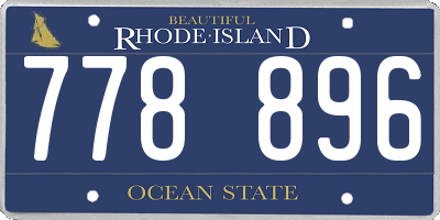 RI license plate 778896