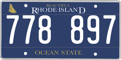 RI license plate 778897