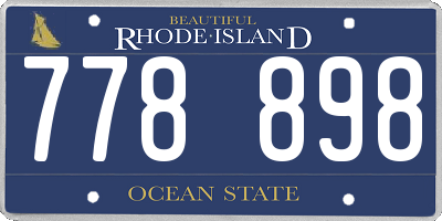 RI license plate 778898