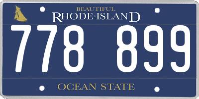 RI license plate 778899